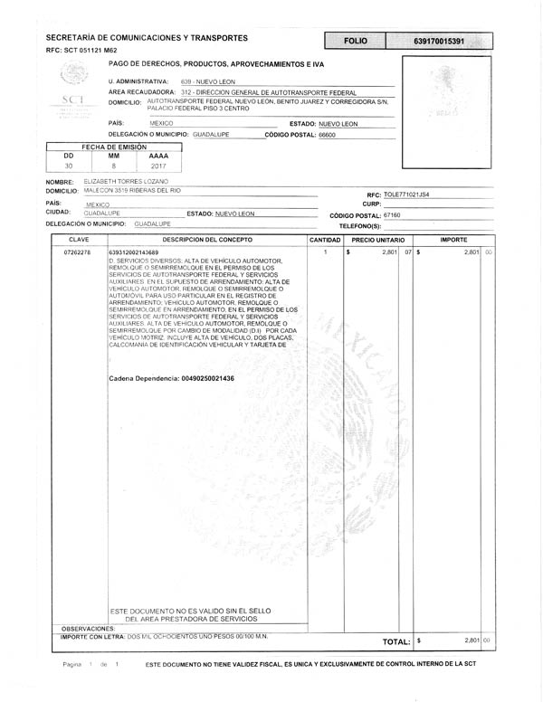 PERMISO ISUZU 94AD2V